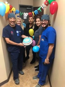 pediatric team celebrating a birthday